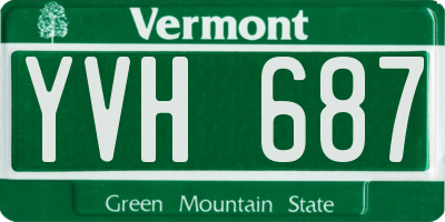 VT license plate YVH687