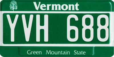 VT license plate YVH688