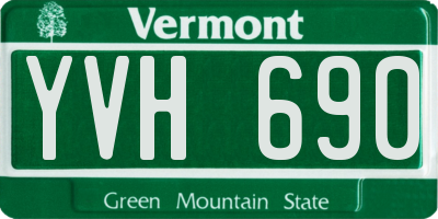 VT license plate YVH690