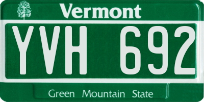 VT license plate YVH692