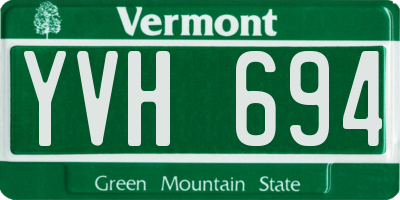 VT license plate YVH694