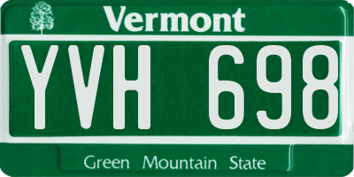 VT license plate YVH698