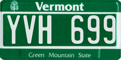 VT license plate YVH699