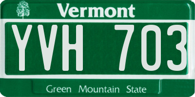 VT license plate YVH703