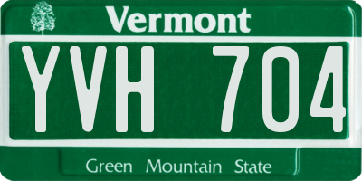 VT license plate YVH704