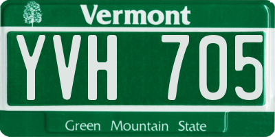 VT license plate YVH705