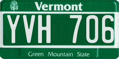VT license plate YVH706