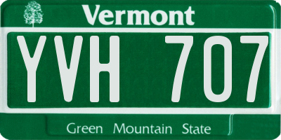 VT license plate YVH707