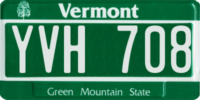 VT license plate YVH708