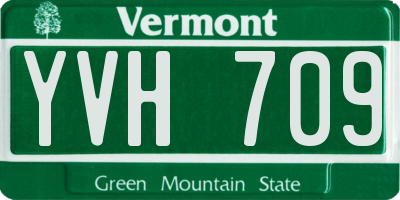 VT license plate YVH709