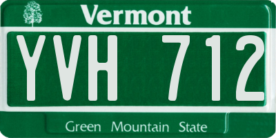 VT license plate YVH712