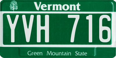 VT license plate YVH716