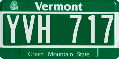 VT license plate YVH717