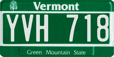 VT license plate YVH718
