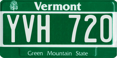 VT license plate YVH720