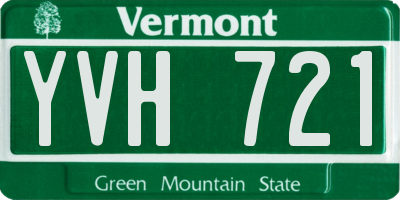 VT license plate YVH721