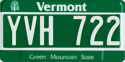 VT license plate YVH722