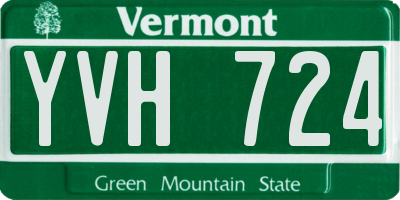 VT license plate YVH724