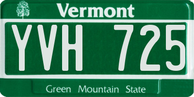 VT license plate YVH725