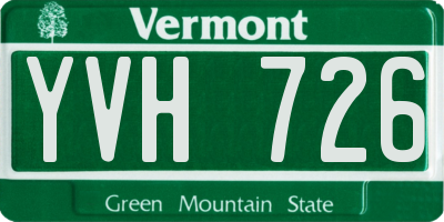 VT license plate YVH726