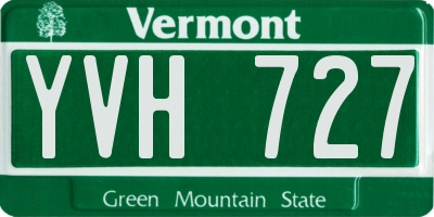 VT license plate YVH727