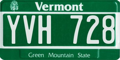 VT license plate YVH728