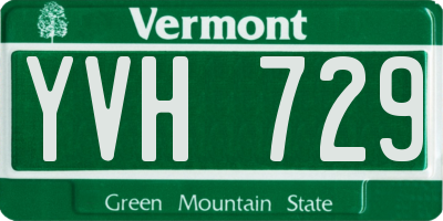 VT license plate YVH729