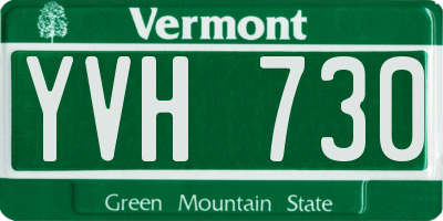 VT license plate YVH730