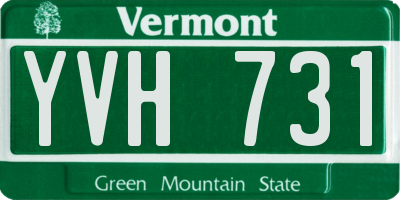 VT license plate YVH731