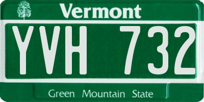 VT license plate YVH732
