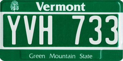 VT license plate YVH733