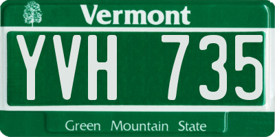 VT license plate YVH735