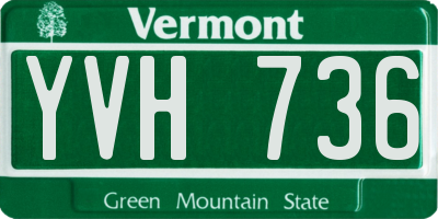 VT license plate YVH736