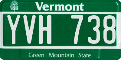 VT license plate YVH738
