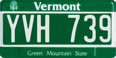 VT license plate YVH739