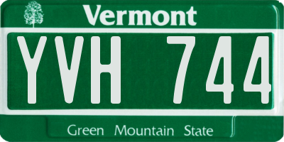 VT license plate YVH744