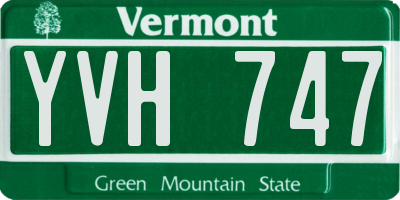 VT license plate YVH747