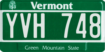 VT license plate YVH748