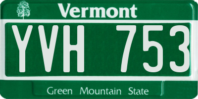 VT license plate YVH753