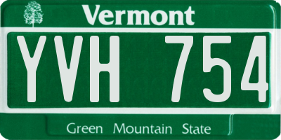 VT license plate YVH754