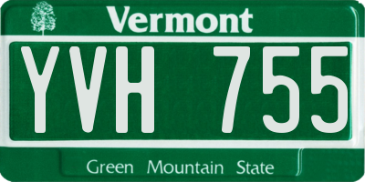 VT license plate YVH755