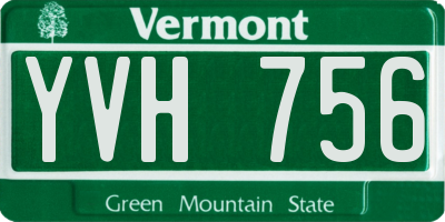 VT license plate YVH756
