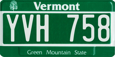 VT license plate YVH758