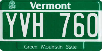 VT license plate YVH760
