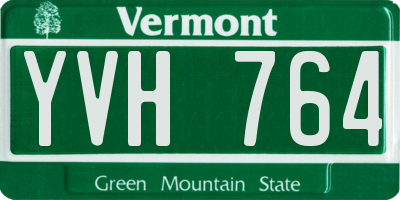VT license plate YVH764