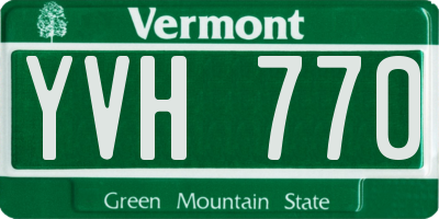 VT license plate YVH770