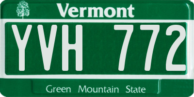 VT license plate YVH772