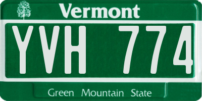 VT license plate YVH774