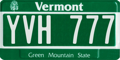 VT license plate YVH777