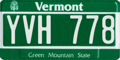 VT license plate YVH778
